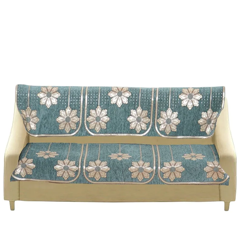 Mitha Floral Sofa Cover (Turquoise) media 5