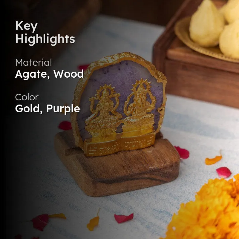 Divine Laxmi Ganesha Agate Festive Gift Box - Violet media 2