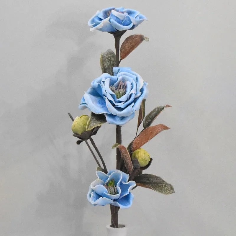 Magnolia Bloom Crafted Artificial Flower - Blue media 5