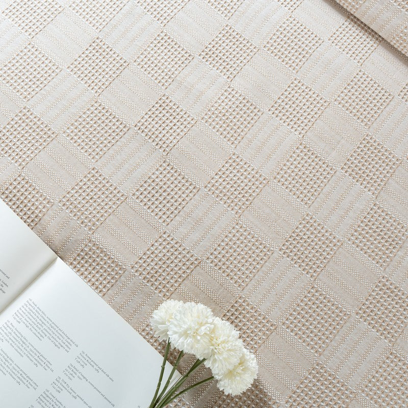 GridForm Cotton Bedsheet (Beige)- 300 TC media 5