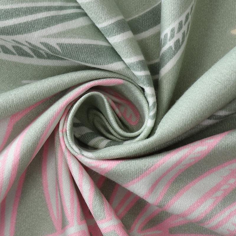 Iberis Floral Microfiber Bedsheet (Fern Green) - 130 GSM media 4