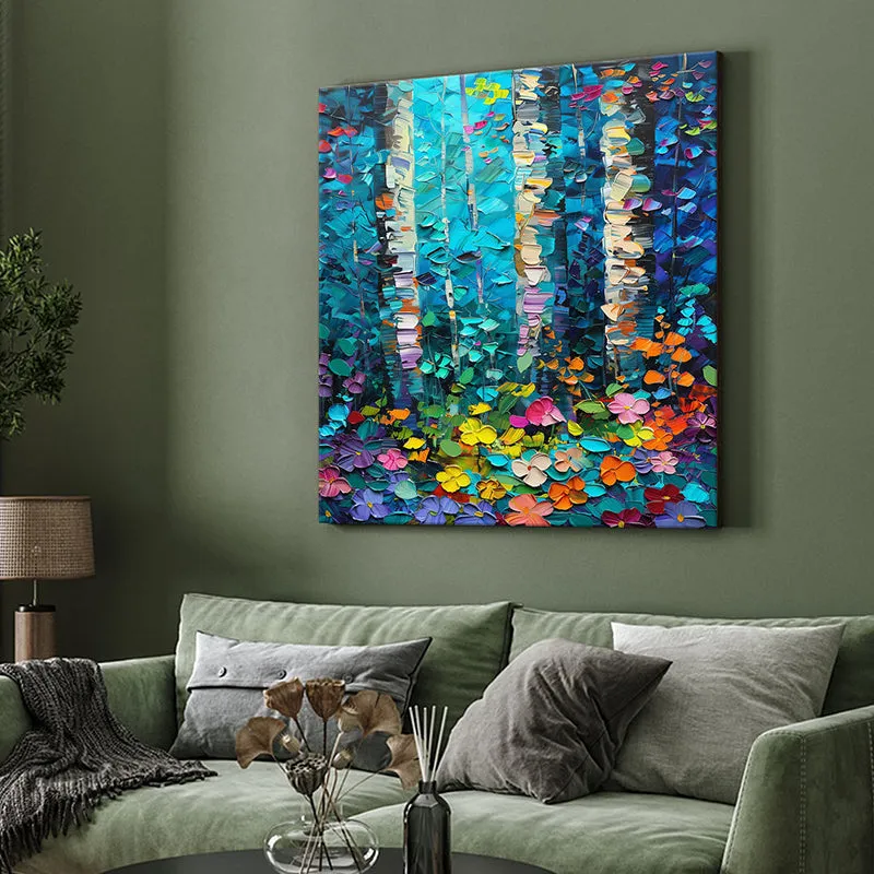 Birch Forest Abstract Wall Painting media 4