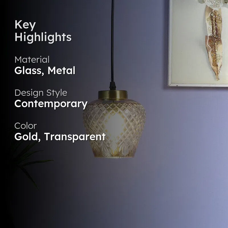 Crystal Bloom Texured Pendant Glass Ceiling Lamp media 2