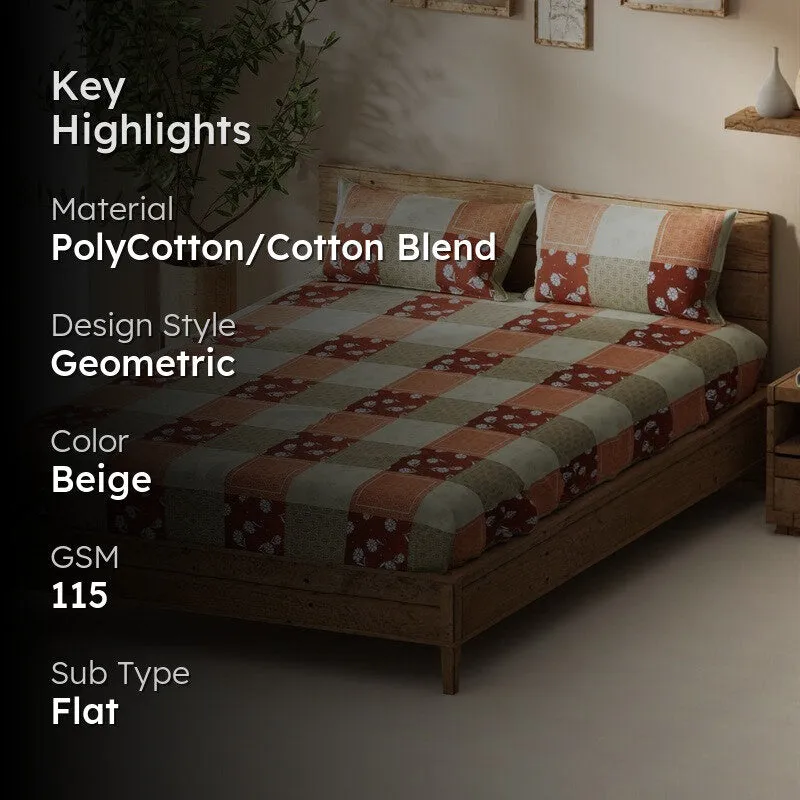 Norvik Bedsheet (Beige) - 115 GSM media 2