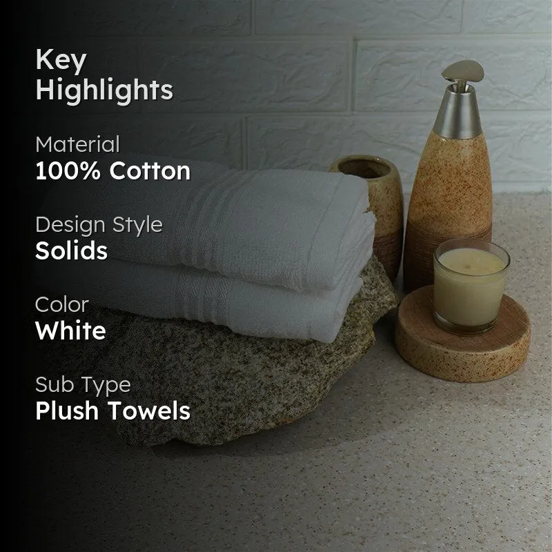 Micro Cotton LuxeDry Solid Hand Towel (White) - Set Of Two media 2