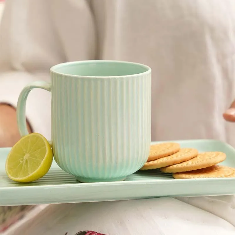 Cristie Ribbed Mug And Tray Set (Mint) - Set Of Two media 4