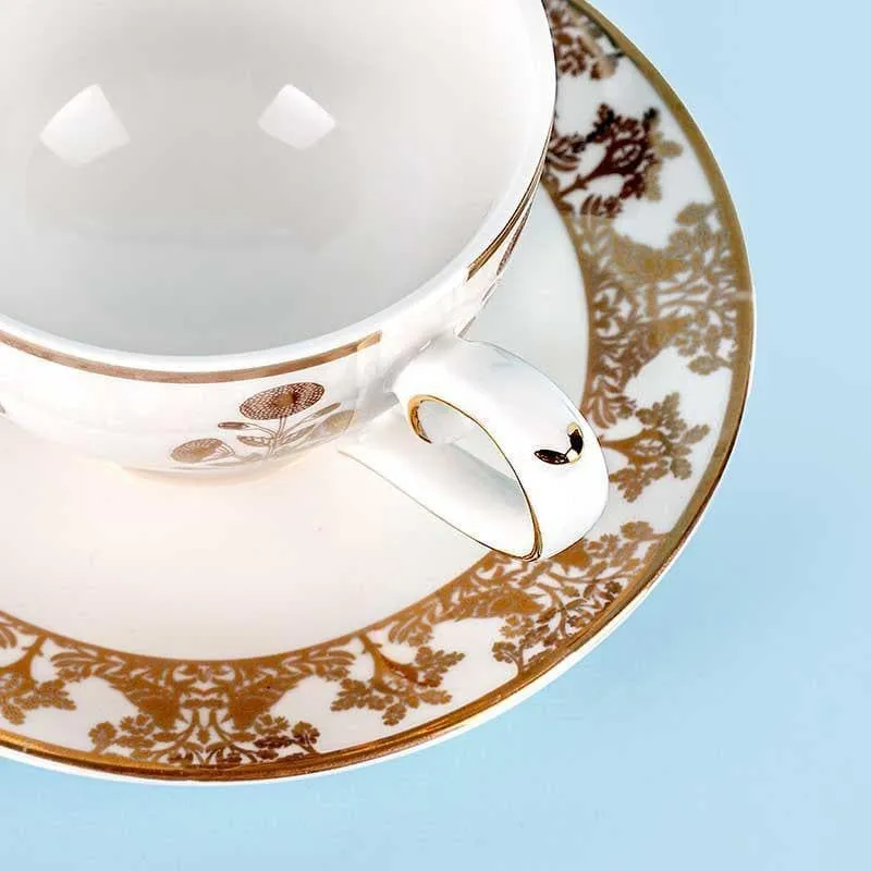 Golden Flower Cup & Saucer - Set of Six media 4