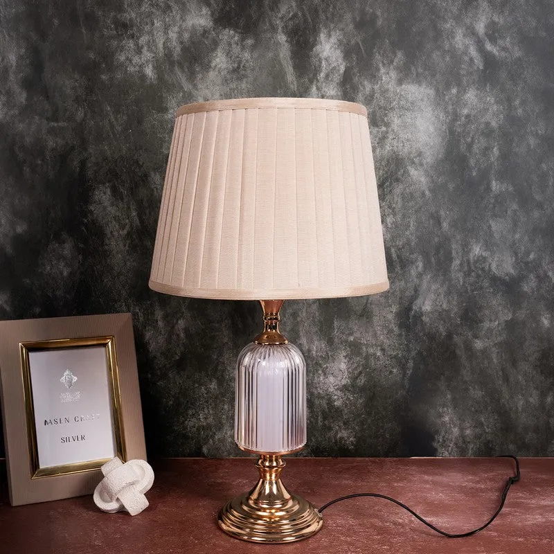 AarviDecor Elara Decorative Fabric Table Lamp - Ivory media 3
