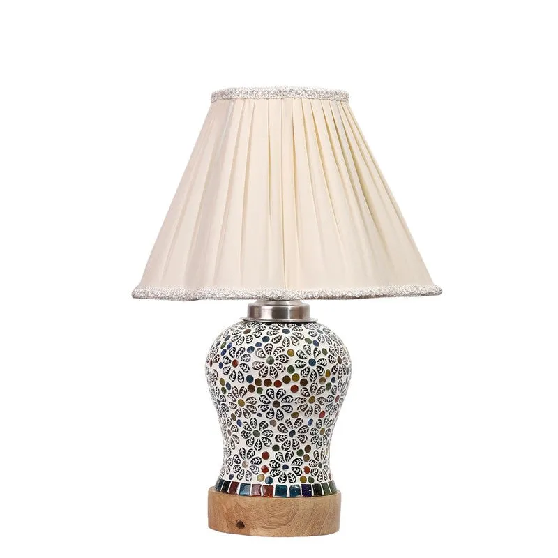 Santora Pleated Wooden Table Lamp - Multicolor media 5