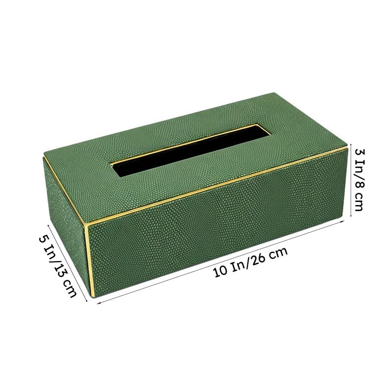 Tisquo Edge Faux Leather Tissue Box - Olive Green media 9
