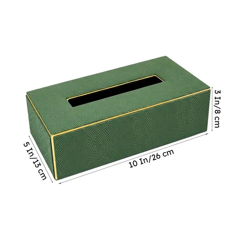 Tisquo Edge Faux Leather Tissue Box - Olive Green media 9