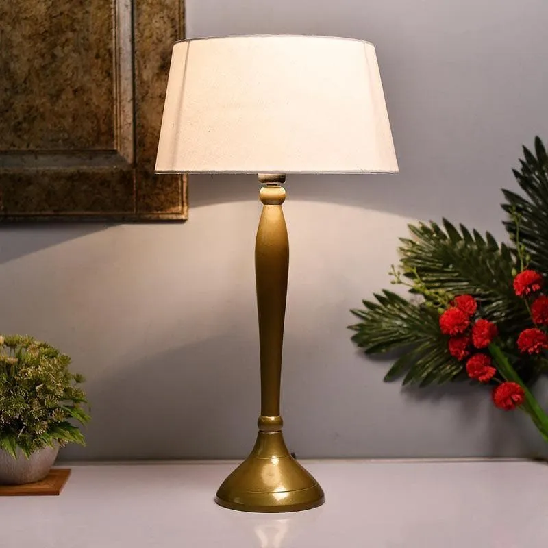 Royal Ovoid Gold Fabric Table Lamp - Gold media 1
