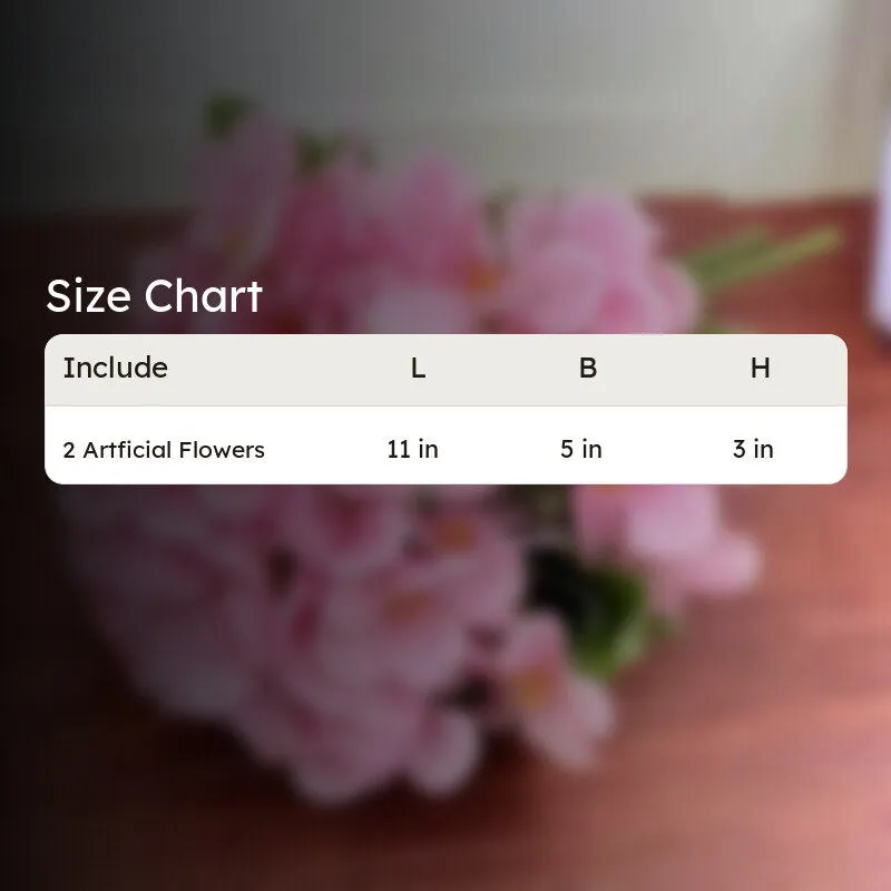 Bloom Hydrangea Plastic Artificial Flower (Pink) - Set Of Two media 7