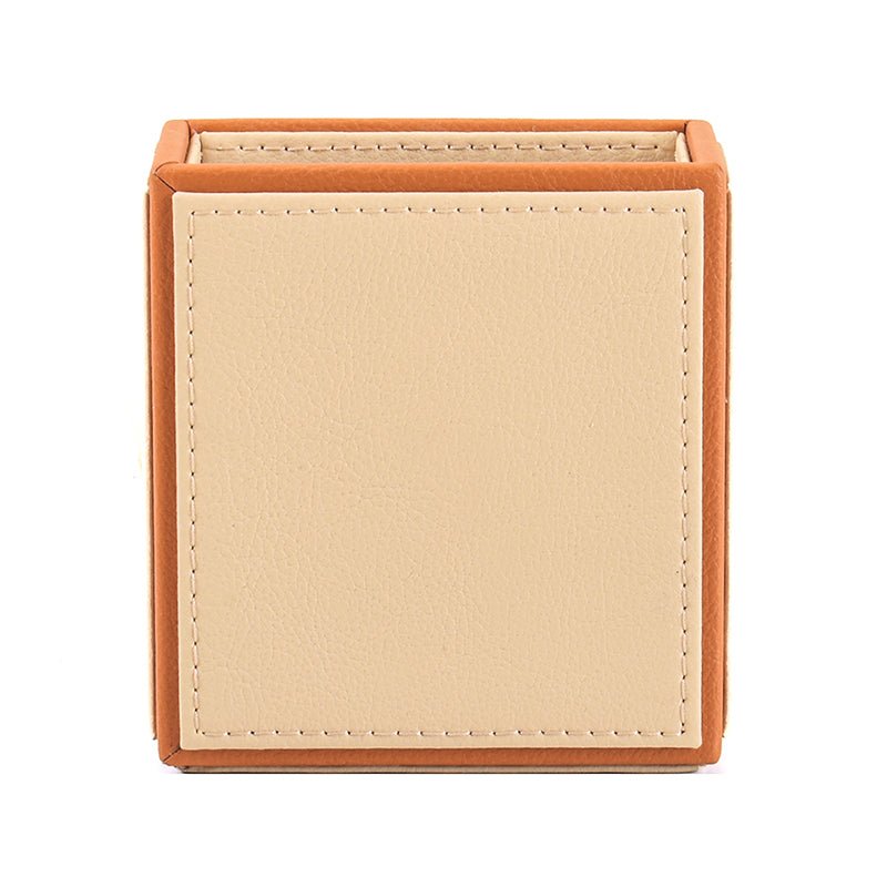 Tisca Slant Faux Leather Desk Organizer - Beige media 8