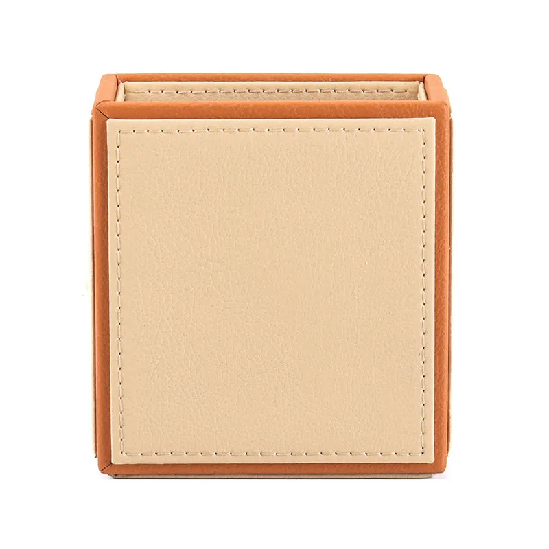 Tisca Slant Faux Leather Desk Organizer - Beige media 8