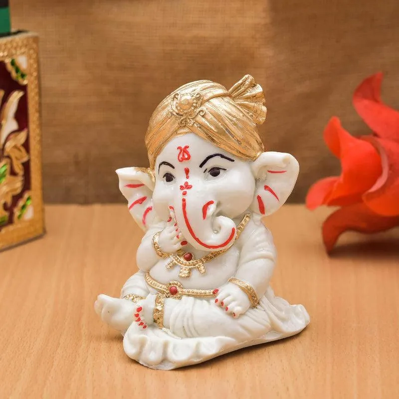 White Bal Ganesha Idol media 1