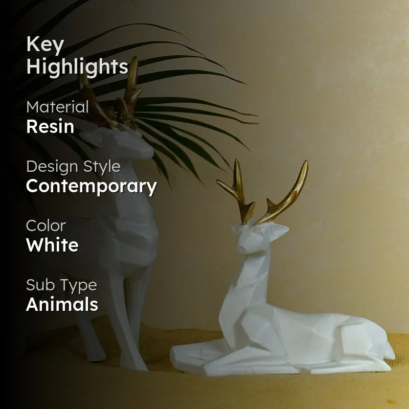 Serene Stag Bond Resin Deer Showpiece media 2