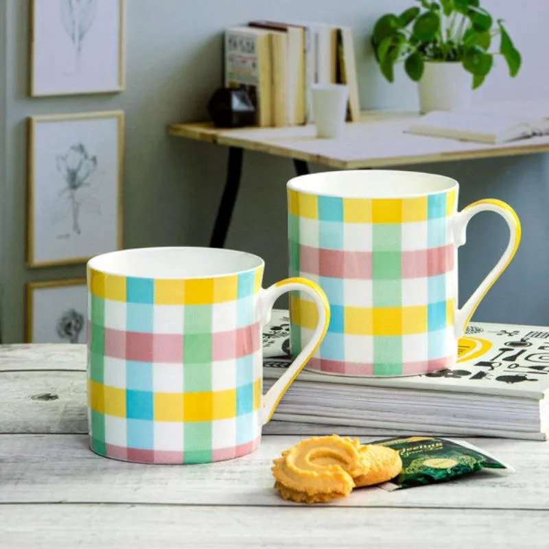 Maxi Stripe Bone China Coffee Mug (360 mL Each) - Set of Two media 1