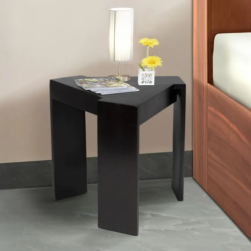 Kverox Sheesham Wooden Side & Bedside Table - Brown media 3