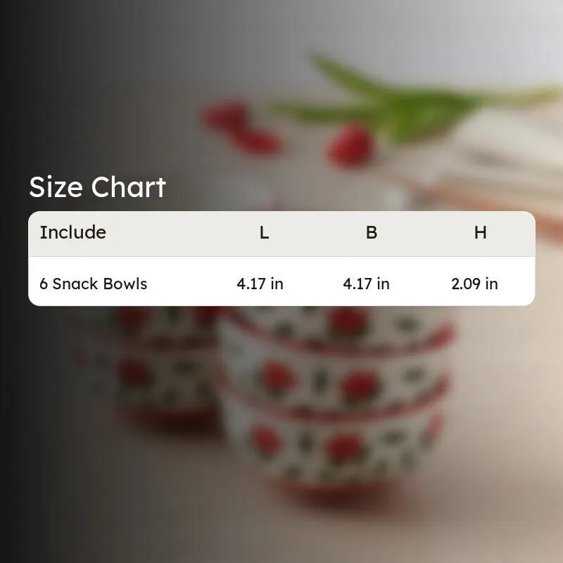 Urban Ceramic Snack Bowls (Red,White, 180 mL Each) - Set Of Six media 7