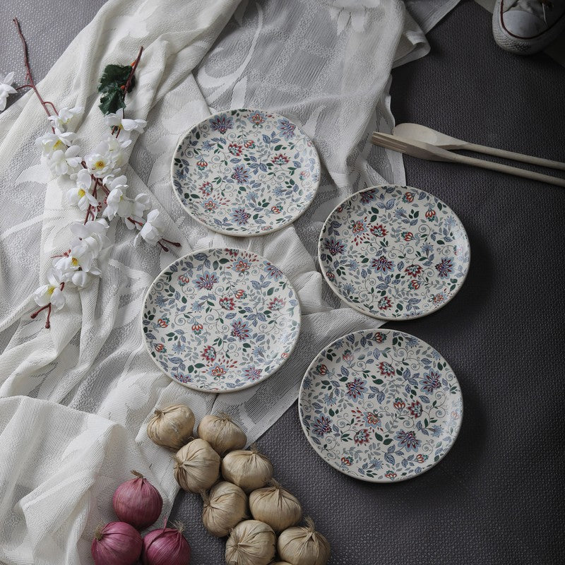 Retro Bloom Dinner Plates - Set Of Four