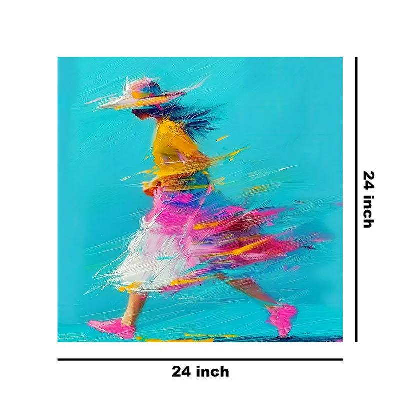 Woman In Motion Wall Painting media 8