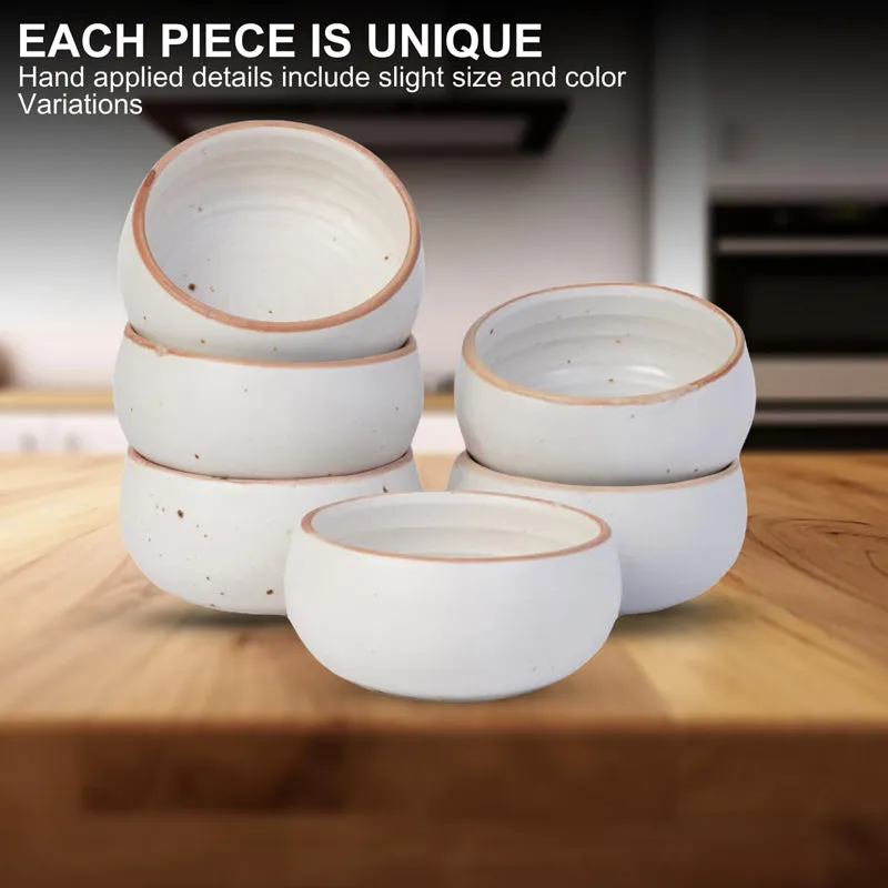 Cera Specks Snack Bowl (White/150 mL Each) - Set Of Six media 5