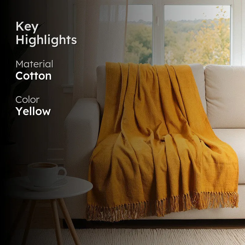 Lightweight Decorative Throw Yellow media 2