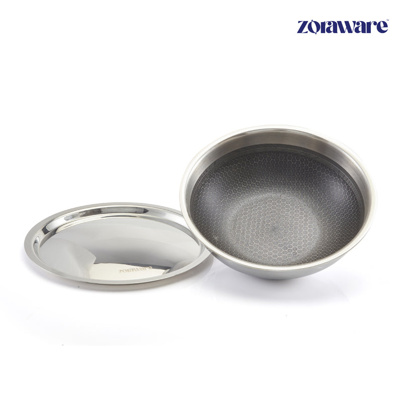 Zoraware Kadhai With Lid (1600 mL/2200mL) - Set Of Two media 6