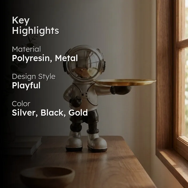 Astronaut Luxe Metal Accent Tray - Silver - 2