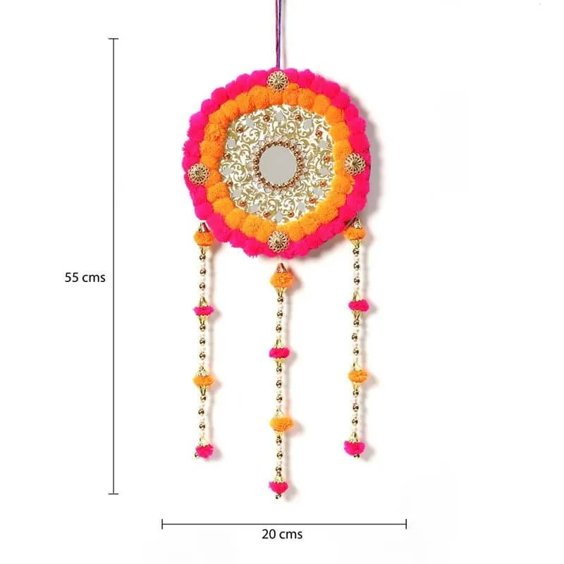 Round Festive Latkan - Pink & Orange media 3