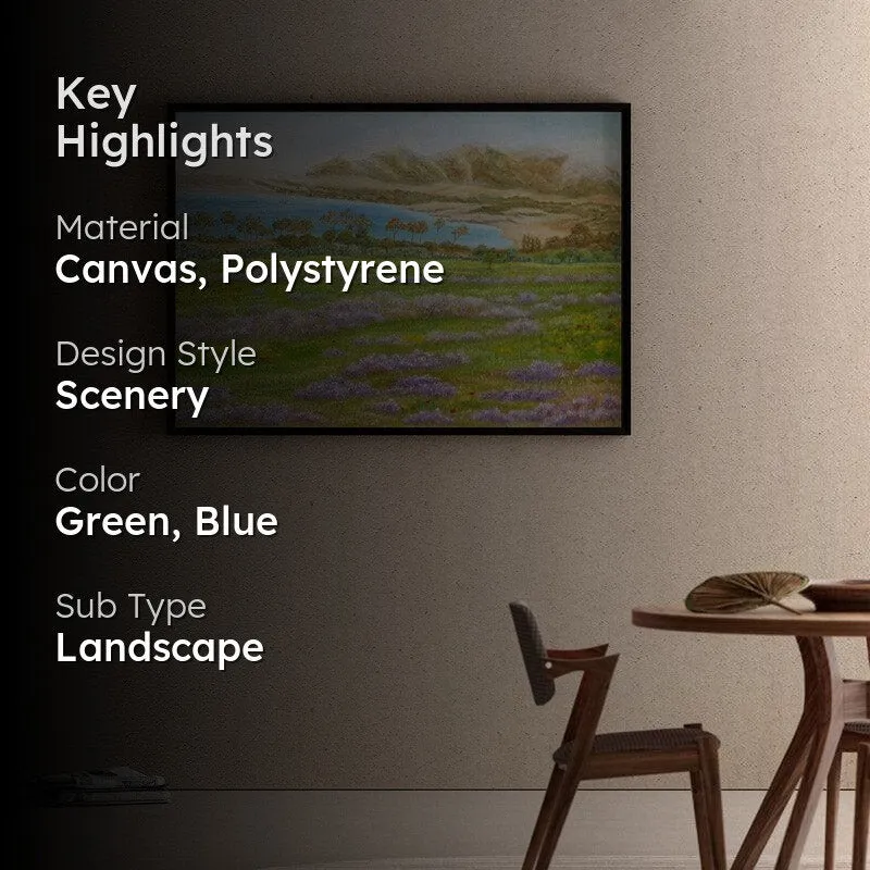 Misty Beach Canvas Wall Painting - Black Frame media 2