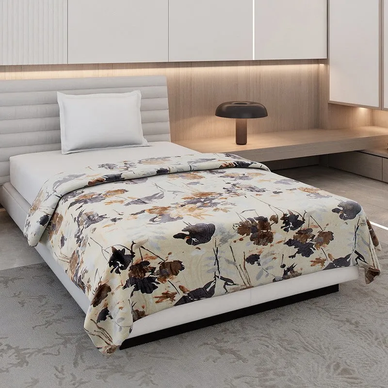 Monte Carlo Beaura Floral Print Polyester Blanket (Multicolor) - 350 GSM media 1