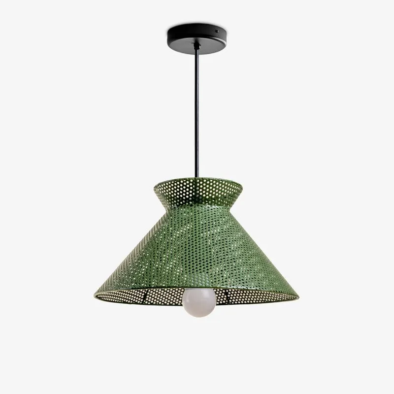 Orange Tree Jules Raffiia Ceiling Lamp - Green media 5