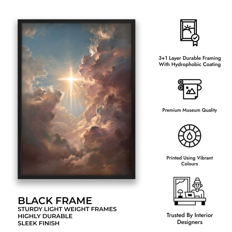 Celestial Sky Archival Paper Wall Painting With Black Frame media 7