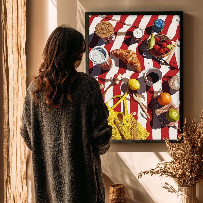 Ocean Platter Canvas Wall Painting - Black Frame media 4