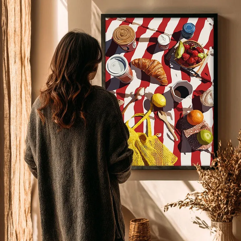 Ocean Platter Canvas Wall Painting - Black Frame media 4