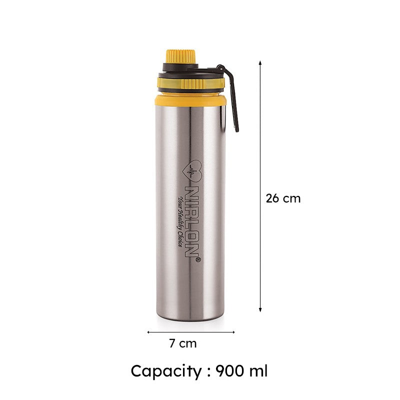 Solene Stainless Steel Water Bottle (Yellow) - 900 mL media 7