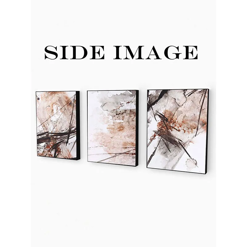 Glima Splash Wall Painting (Brown) - Set Of Three media 4