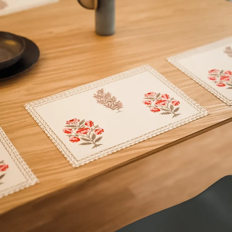 Earthy Elegance Cotton Table Mat (Pink) - Set Of Six media 4