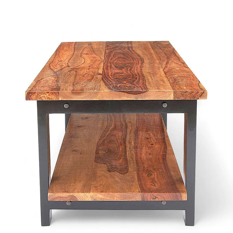 Xirox Sheesham Wooden Center Table - Light Brown media 6