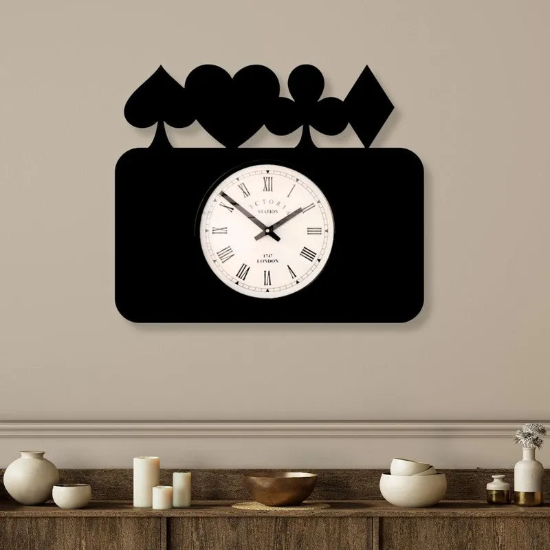 Casino Steel Analog Wall Clock - Black media 1