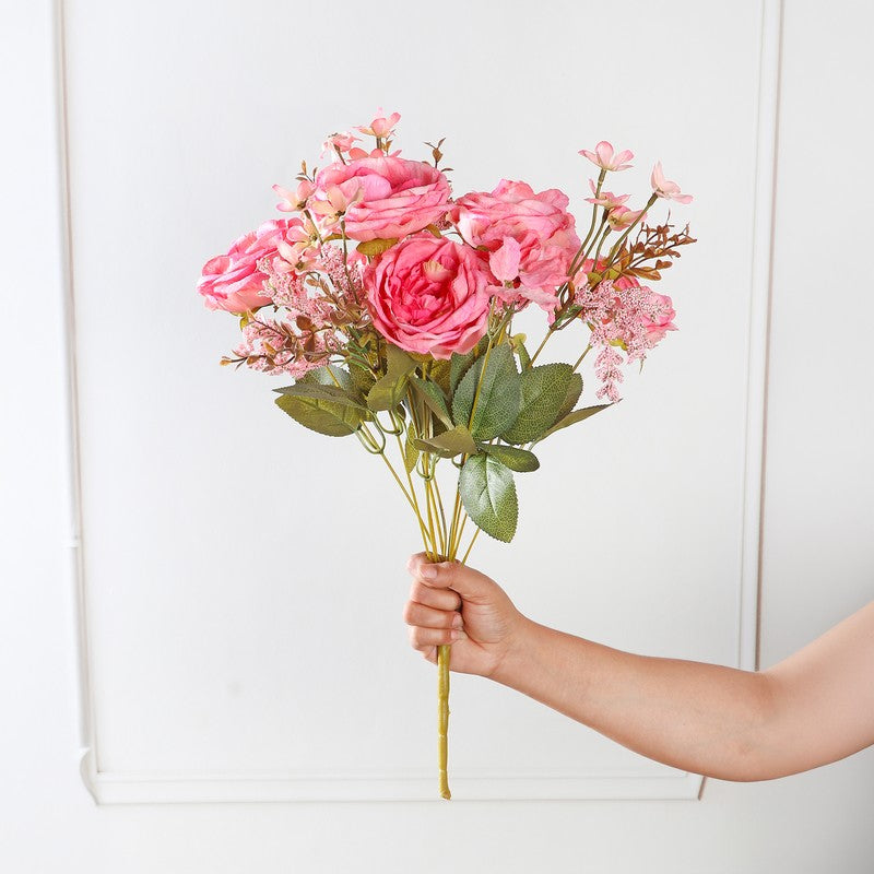 Cross Autumn Peony Artificial Flowers - Pink media 3