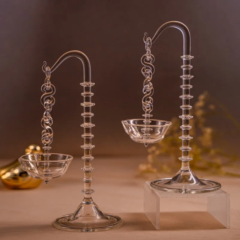 Aaradhya Glass Diya - Set Of Two media 3