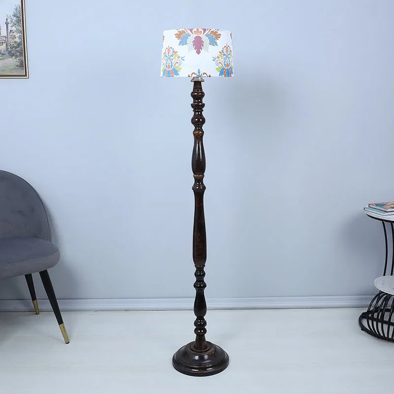 Nordlys Totem Printed Mango Wood Floor Lamp - Black media 3