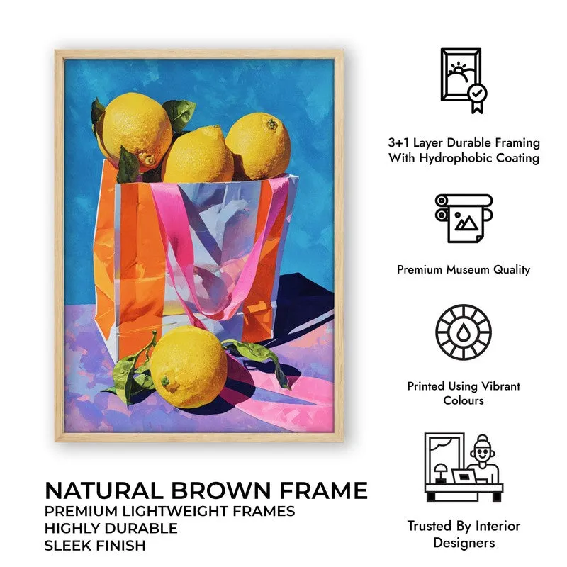 Citrus Tote Canvas Wall Painting - Brown Frame media 10