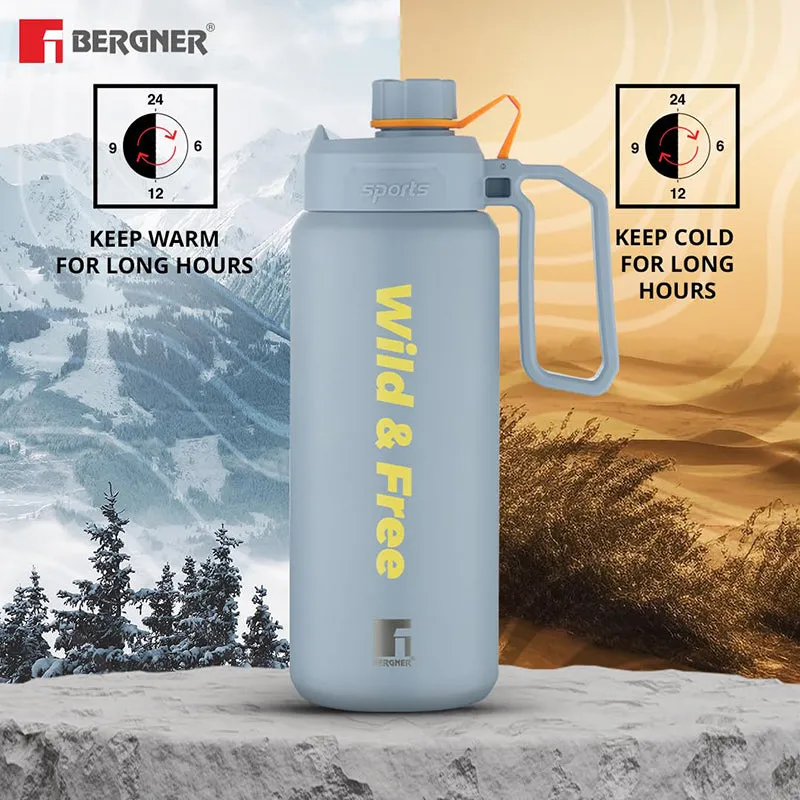 Bergner Thermolux Double Walled Hot & Cold Flask (Grey) - 1000 mL media 4