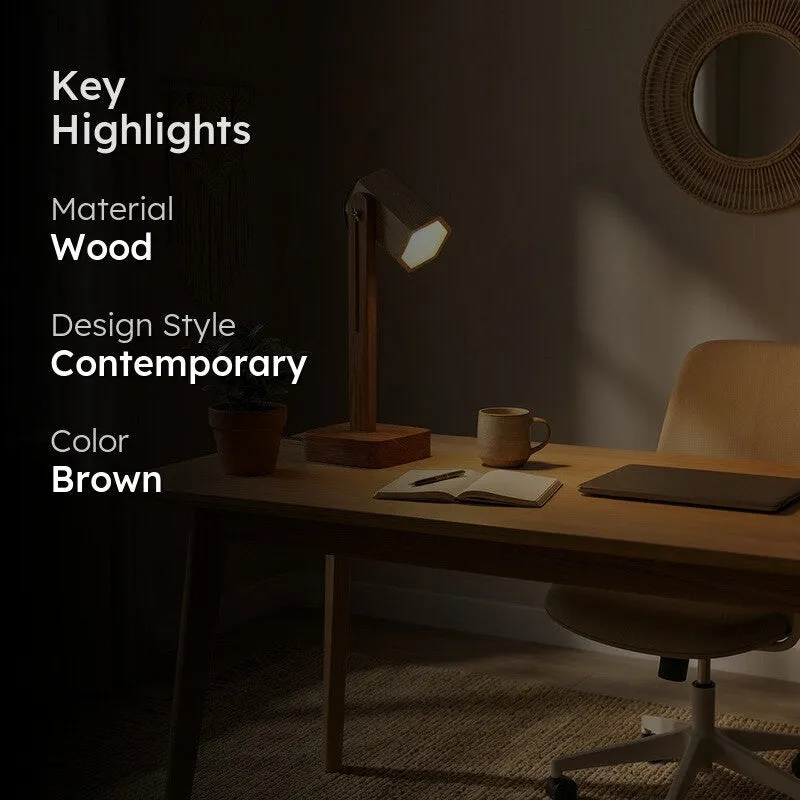 SoftCore Wooden Table Lamp - Brown media 2