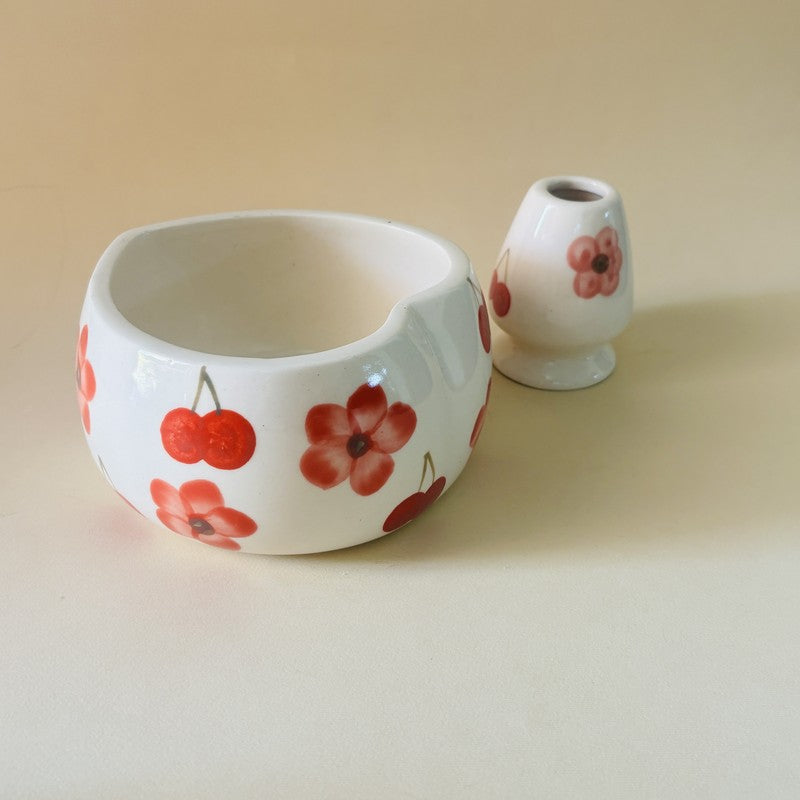 Sakura Ceramic Matcha Bowl & Whisk Holder Set - 550 mL media 10