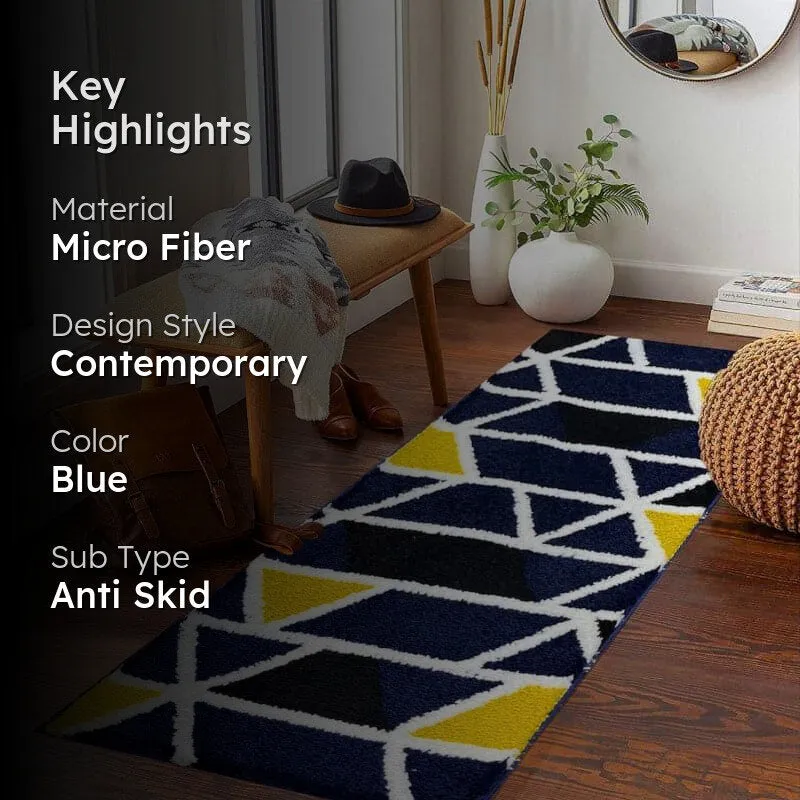 Luxe Comfy Micro Fiber Runner Rug - Blue media 2